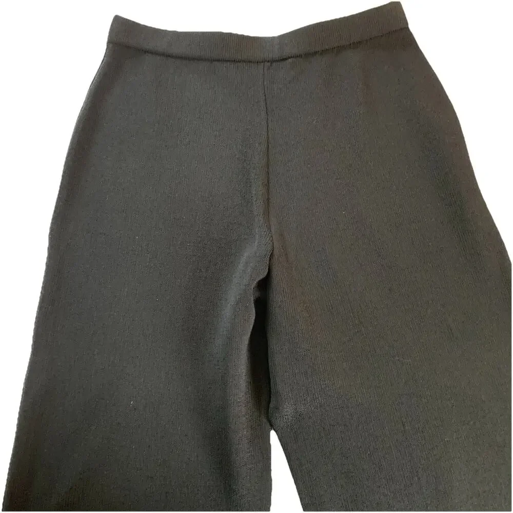 St. John Collection Santana Knit Flat Front Pants SP 07 GRP 1 Black Size 10 - Picture 8 of 12